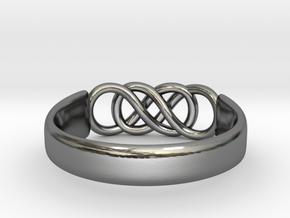 Double Infinity Ring 14.9mm Size4 in Fine Detail Polished Silver