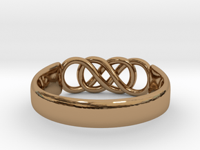 Double Infinity Ring 14.9mm Size4 in Polished Brass