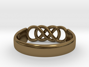 Double Infinity Ring 14.9mm Size4 in Polished Bronze