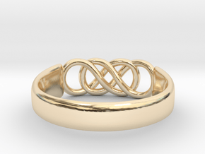 Double Infinity Ring 14.9mm Size4 in 14k Gold Plated Brass