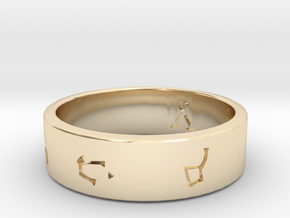 Stargate Ring (various sizes) in 14k Gold Plated Brass