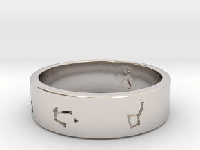 Stargate Ring (various sizes) in Rhodium Plated Brass