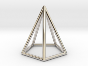 Pyramid Pendant in Rhodium Plated Brass