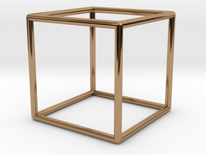 Cube Geometric Pendant in Polished Brass