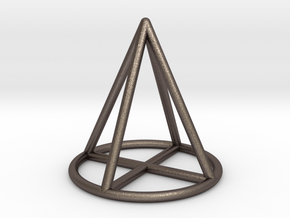 Cone Geometric Pendant in Polished Bronzed Silver Steel