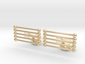  Pin Cufflinks in 14k Gold Plated Brass