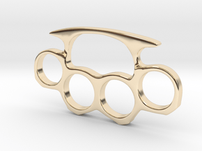 Brass Knuckles Miniature in 14k Gold Plated Brass