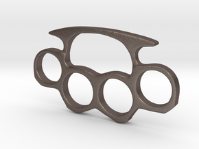 Brass Knuckles Miniature in Polished Bronzed Silver Steel
