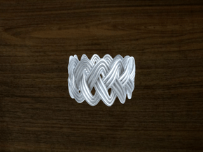 Turk's Head Knot Ring 3 Part X 13 Bight - Size 6.2 in White Natural Versatile Plastic