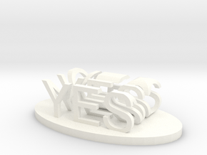 Yes/No in White Processed Versatile Plastic