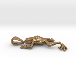 Poison Arrow Frog Pendant in Natural Brass