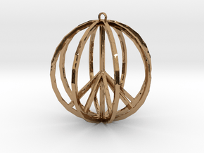 Global Peace Pendant deSign in Polished Brass