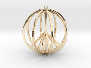 Global Peace Pendant deSign in 14k Gold Plated Brass