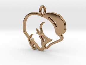 Puppy Love Pendant in Polished Brass