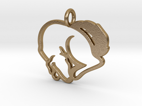 Puppy Love Pendant in Polished Gold Steel