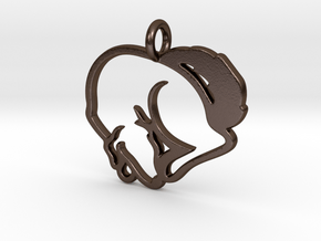 Puppy Love Pendant in Polished Bronze Steel