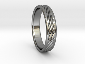 Hollow lines Ring in Fine Detail Polished Silver