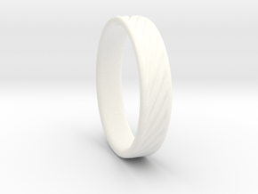 Hollow lines Ring in White Processed Versatile Plastic