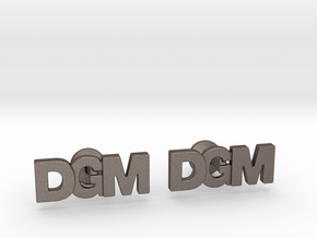Monogram Cufflinks DGM in Polished Bronzed Silver Steel