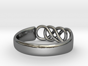 Double Infinity Ring 15.3mm Size4-0.5 in Fine Detail Polished Silver