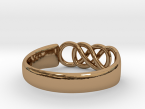 Double Infinity Ring 15.3mm Size4-0.5 in Polished Brass