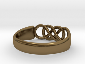 Double Infinity Ring 15.3mm Size4-0.5 in Polished Bronze