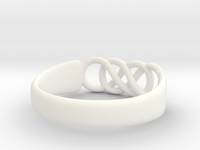 Double Infinity Ring 15.3mm Size4-0.5 in White Processed Versatile Plastic