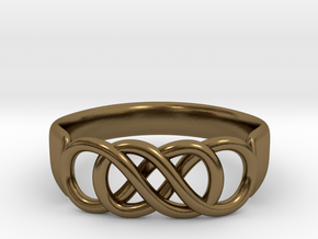 Double Infinity Ring 15.7 mm Size 5 in Polished Bronze