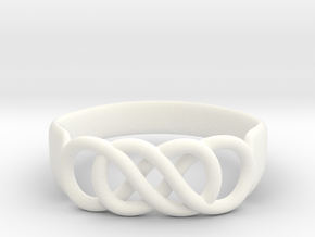 Double Infinity Ring 15.7 mm Size 5 in White Processed Versatile Plastic