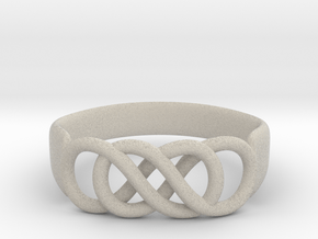Double Infinity Ring 15.7 mm Size 5 in Natural Sandstone