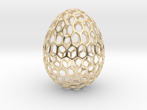 Honeycomb - Decorative Egg - 2.3 inch in 14k Gold Plated Brass