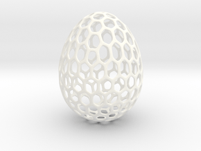 Honeycomb - Decorative Egg - 2.3 inch in White Processed Versatile Plastic