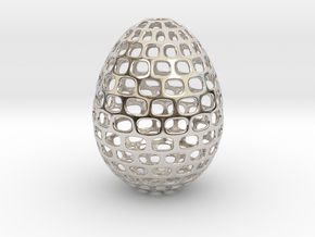 Running - Decorative Egg - 2.3 inches in Rhodium Plated Brass