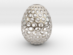 Aerate - Decorative Egg - 2.2 inches in Platinum