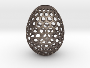 Aerate - Decorative Egg - 2.2 inches in Polished Bronzed Silver Steel