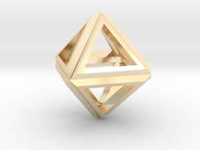 Octahedron Frame Pendant V1 Small in 14K Yellow Gold