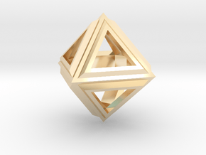 Octahedron Frame Pendant V2 Small in 14K Yellow Gold