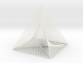 Small Square Pyramid Curve Stitching in White Processed Versatile Plastic