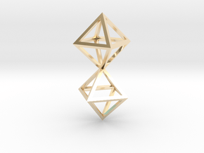 Faceted Twin Octahedron Frame Pendant in 14K Yellow Gold