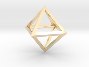 Faceted Minimal Octahedron Frame Pendant in 14K Yellow Gold