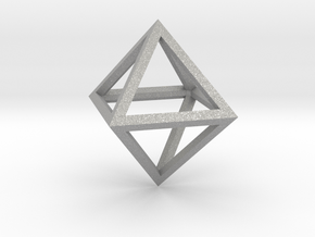Faceted Minimal Octahedron Frame Pendant Small in Aluminum
