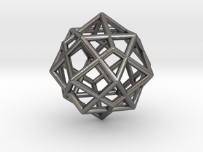 0492 Cuboctahedron + Dual in Polished Nickel Steel
