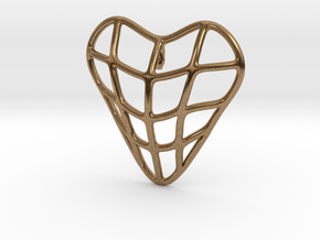 Heart cage pendant in Natural Brass