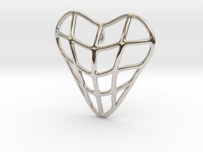 Heart cage pendant in Platinum