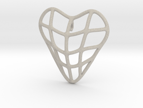 Heart cage pendant in Natural Sandstone