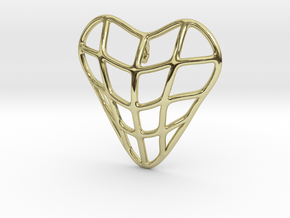 Heart cage pendant in 18k Gold Plated Brass
