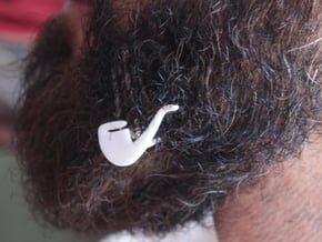 Pipe for beard - lateral wearing in White Natural Versatile Plastic