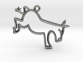 Tiny Donkey Charm in Fine Detail Polished Silver