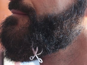 Scissors for beard - lateral wearing in White Natural Versatile Plastic