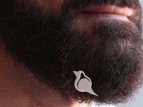 Robin for beard - front wearing in White Natural Versatile Plastic